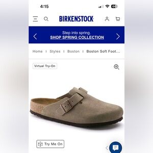Birkenstock Boston Suede Clog Mule in Taupe